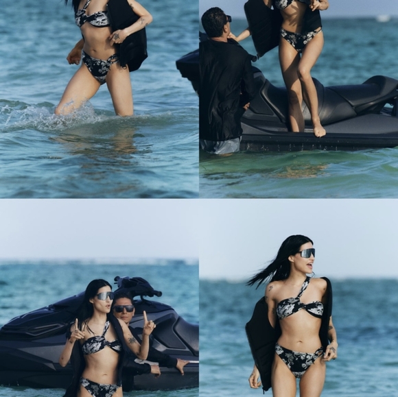 *LAST CHANCE* H&M THE WHITE LOTUS Black and White Patterned Bikini Bottoms NWT - Picture 2 of 9